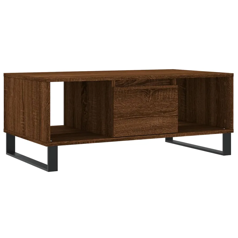 Table basse Chêne marron 90x50x36,5 cm Bois d'ingénierie - 2