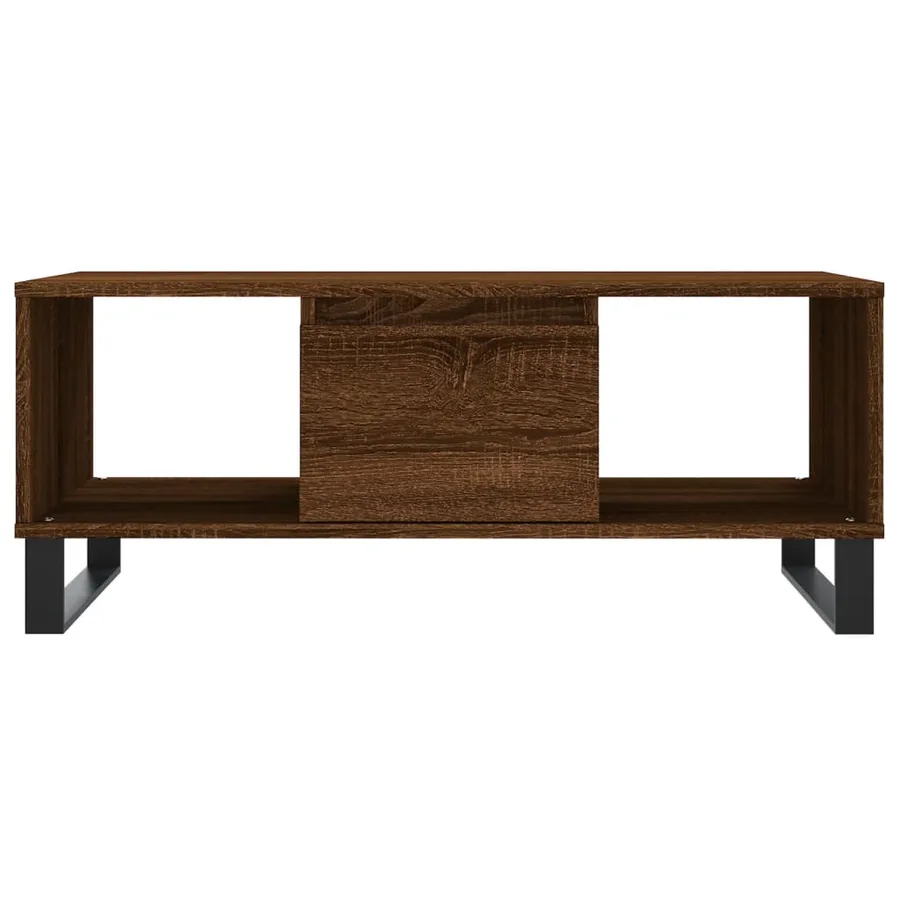 Table basse Chêne marron 90x50x36,5 cm Bois d'ingénierie - 5