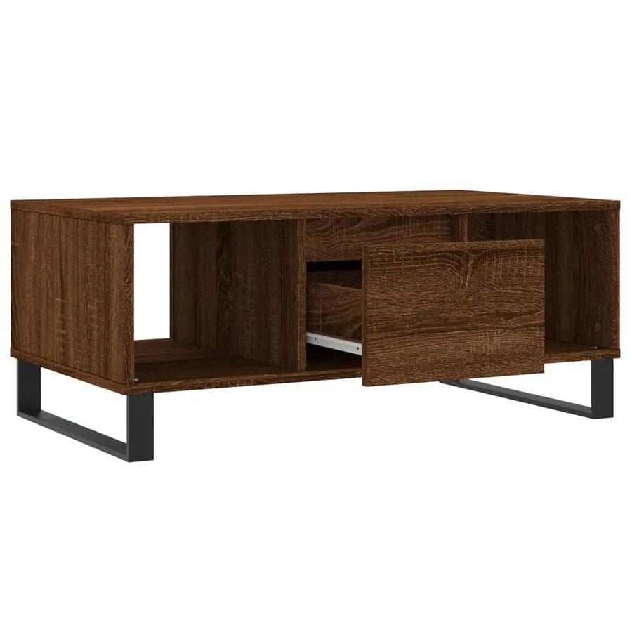 Table basse Chêne marron 90x50x36,5 cm Bois d'ingénierie - 6