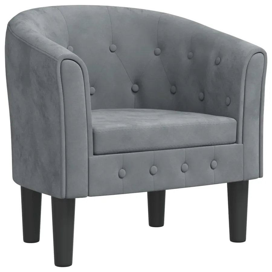 Chaise cabriolet gris foncé velours - 2