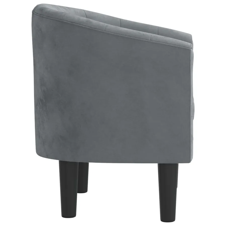 Chaise cabriolet gris foncé velours - 4