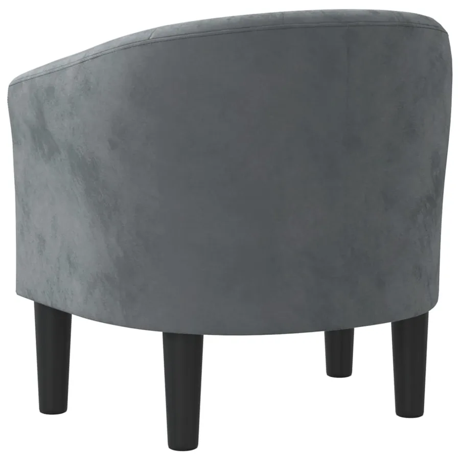 Chaise cabriolet gris foncé velours - 5