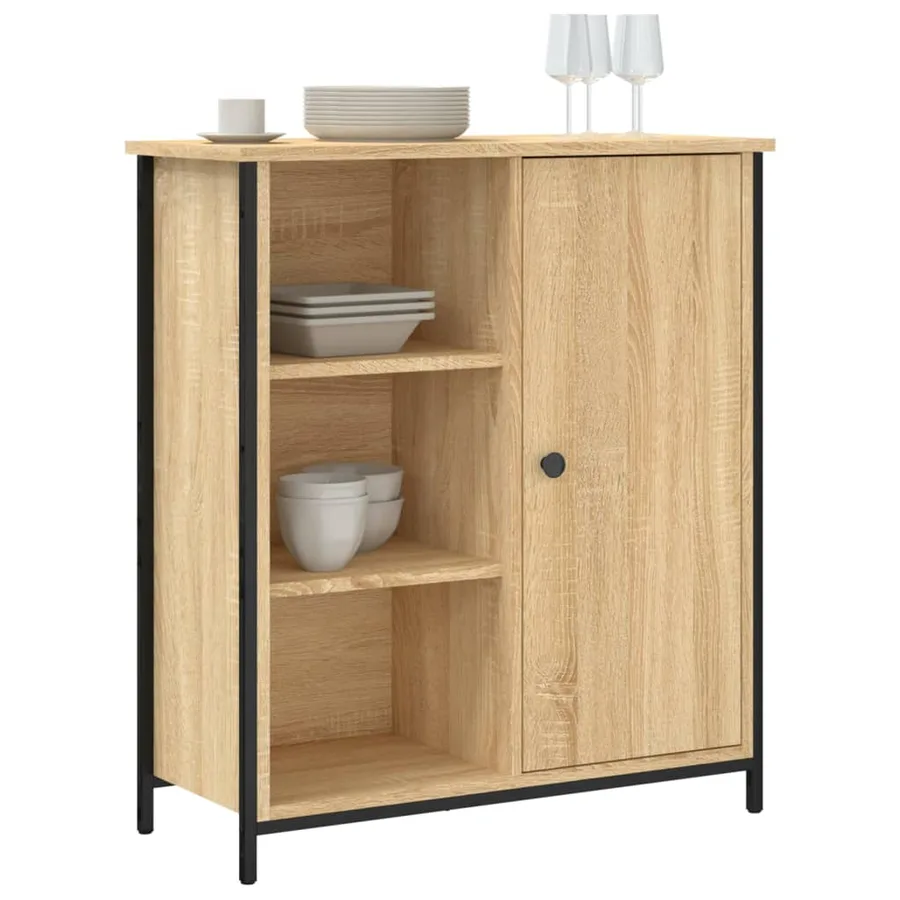 Buffet chêne sonoma 70x30x80 cm bois d'ingénierie - 3