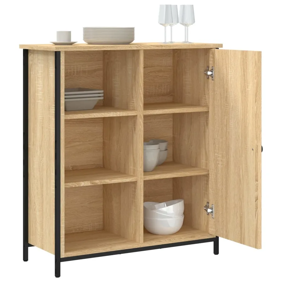 Buffet chêne sonoma 70x30x80 cm bois d'ingénierie - 4