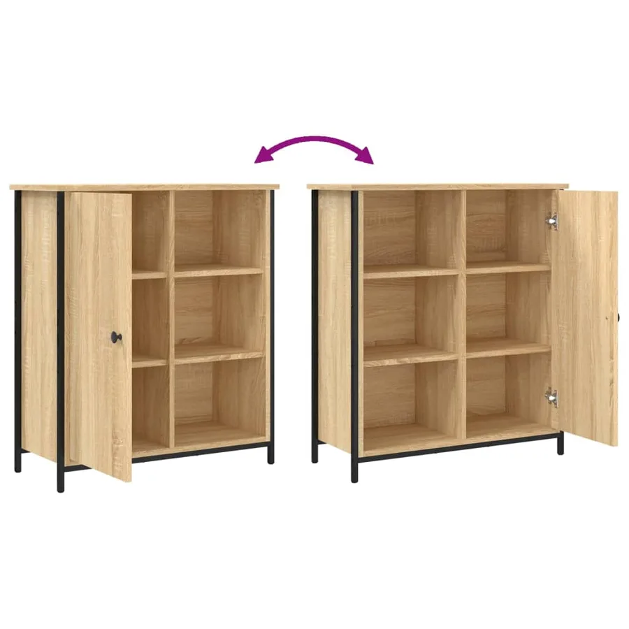 Buffet chêne sonoma 70x30x80 cm bois d'ingénierie - 9