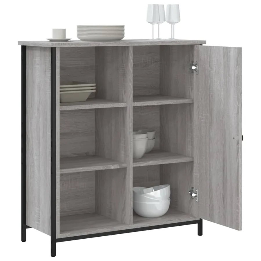 Buffet sonoma gris 70x30x80 cm bois d'ingénierie - 4