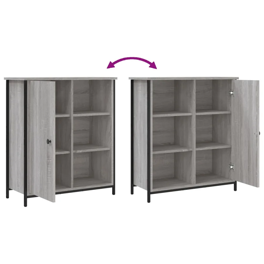Buffet sonoma gris 70x30x80 cm bois d'ingénierie - 9