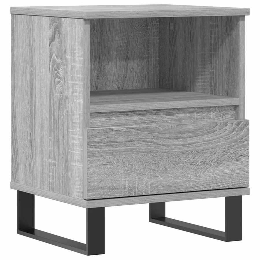 Table de chevet sonoma gris 40x35x50 cm bois d’ingénierie - 2