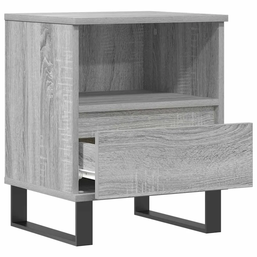 Table de chevet sonoma gris 40x35x50 cm bois d’ingénierie - 4