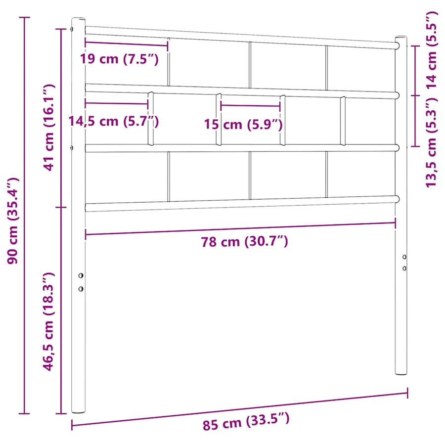 Tête de lit de remplacement métal blanc 80 cm - 6