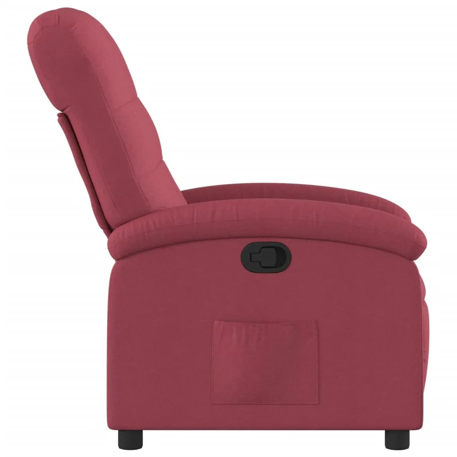 Fauteuil inclinable Rouge bordeaux Tissu - 4