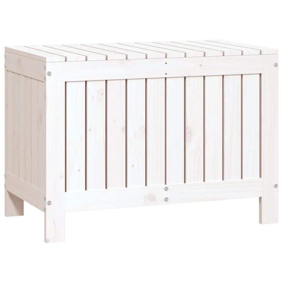 Boîte de rangement de jardin Blanc 76x42,5x54 cm Bois de pin - 2