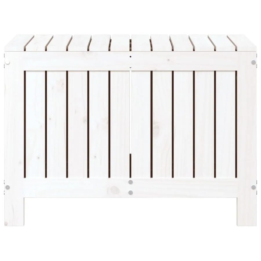 Boîte de rangement de jardin Blanc 76x42,5x54 cm Bois de pin - 5