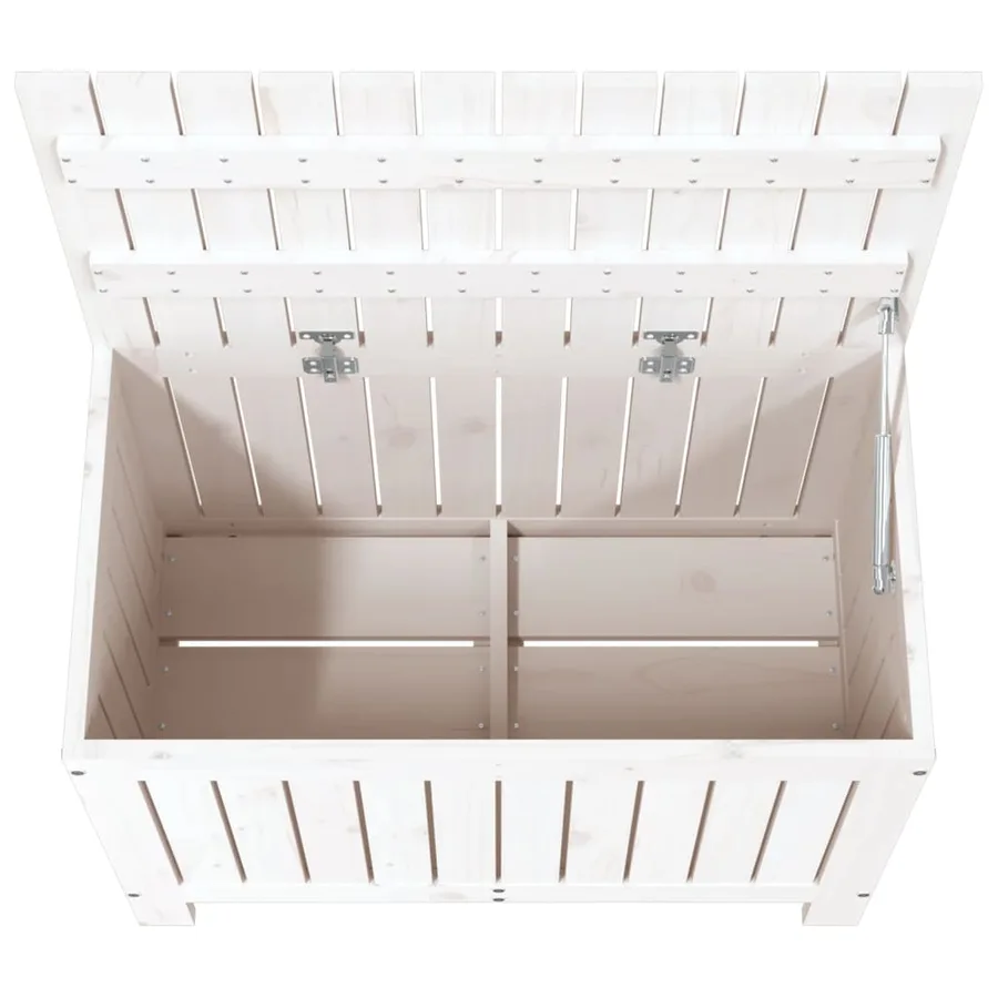 Boîte de rangement de jardin Blanc 76x42,5x54 cm Bois de pin - 8