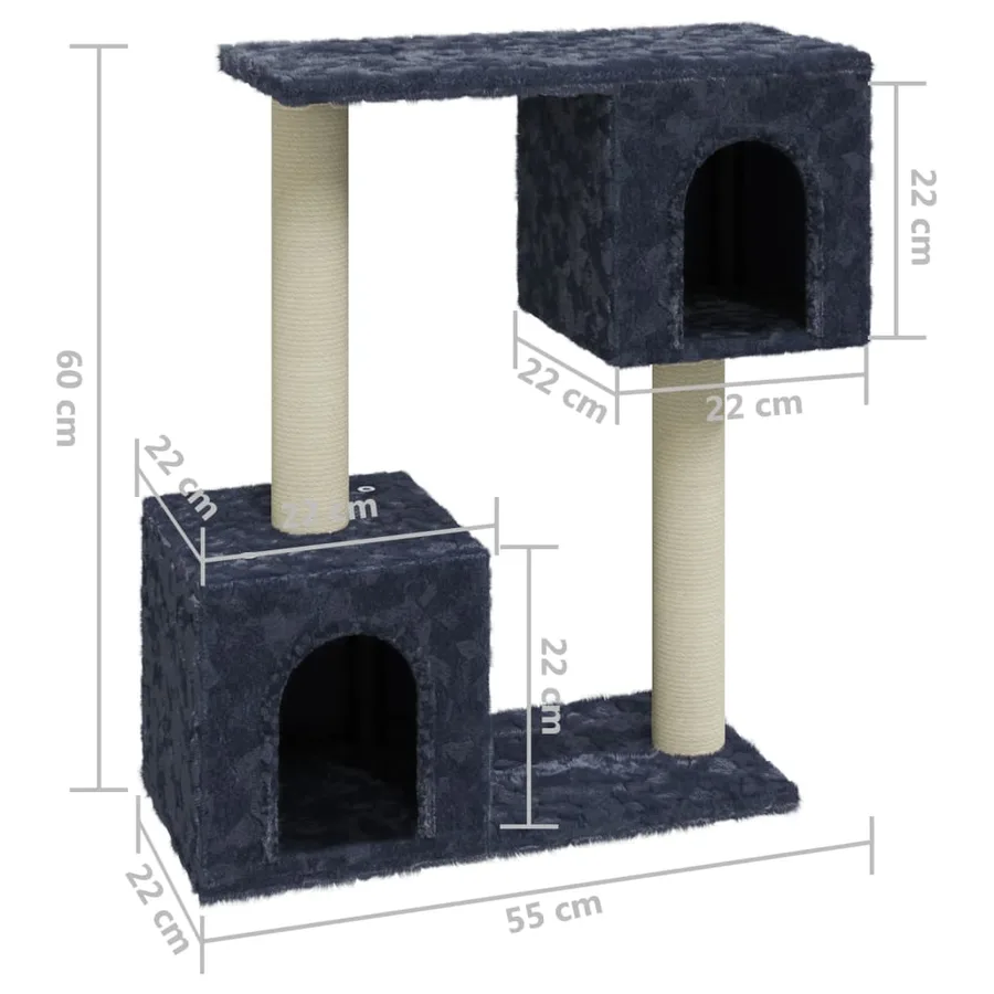 Arbre à chat avec griffoirs en sisal Gris foncé 60 cm - 6