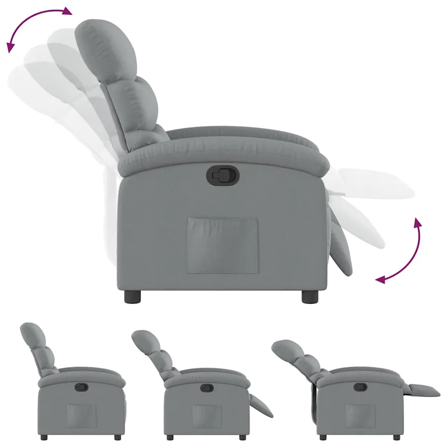 Fauteuil inclinable Gris clair Tissu - 7