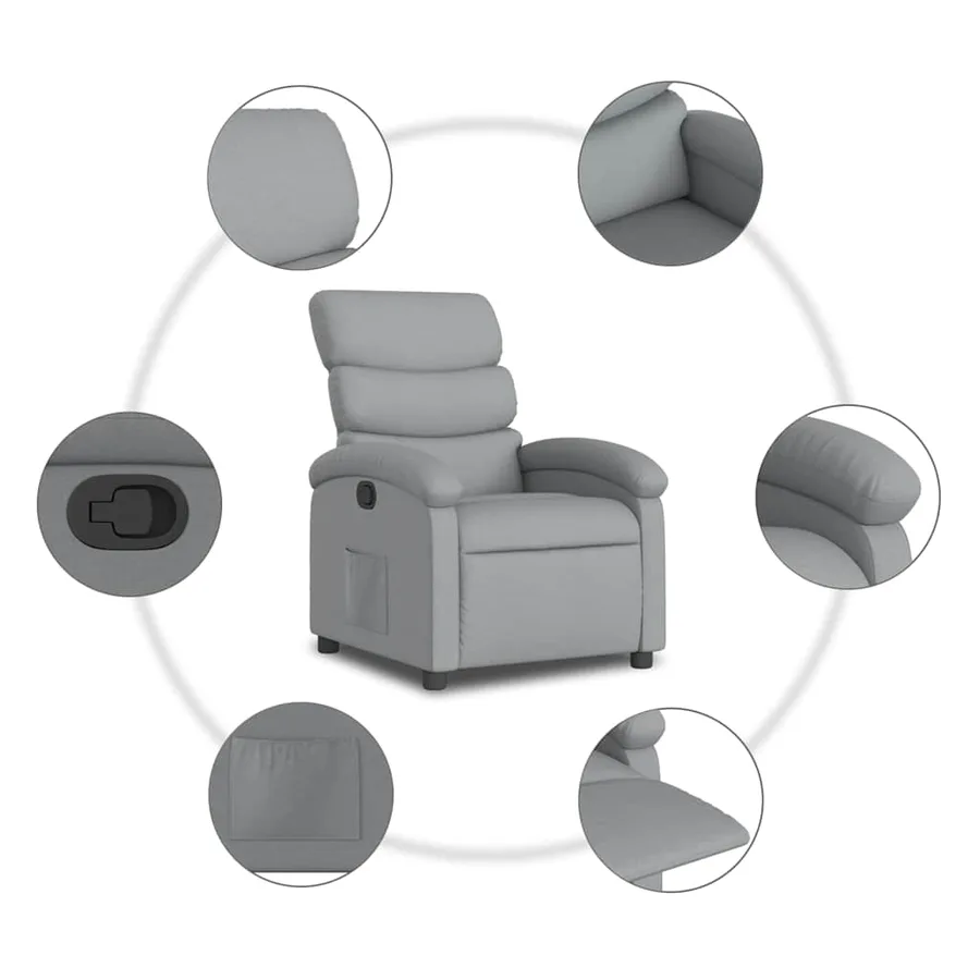 Fauteuil inclinable Gris clair Tissu - 8