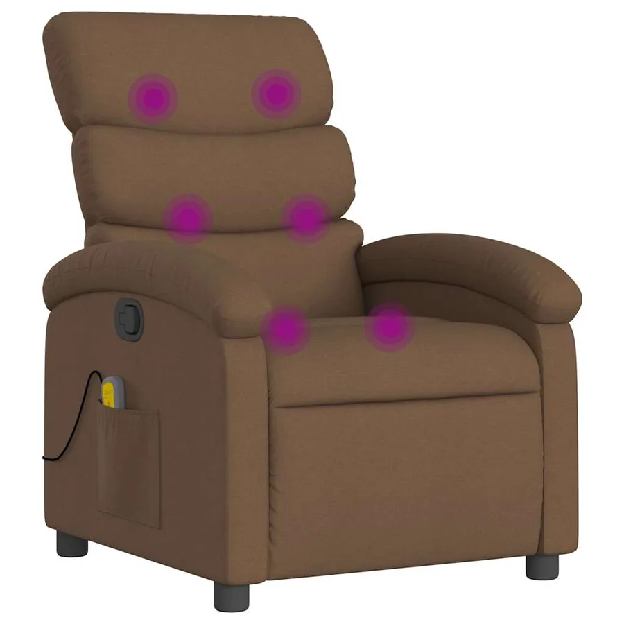 Fauteuil de massage inclinable Marron Tissu - 2