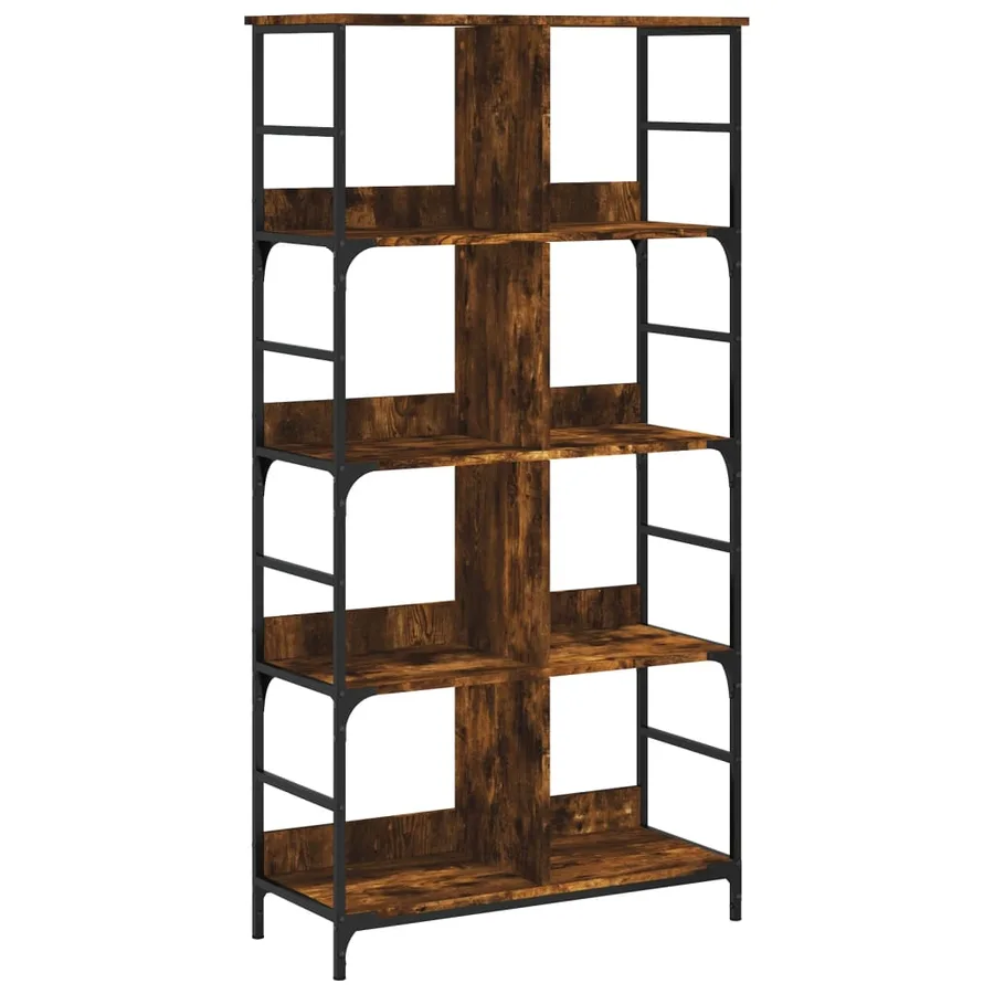 Bibliothèque chêne fumé 78,5x33x153 cm bois d'ingénierie - 2