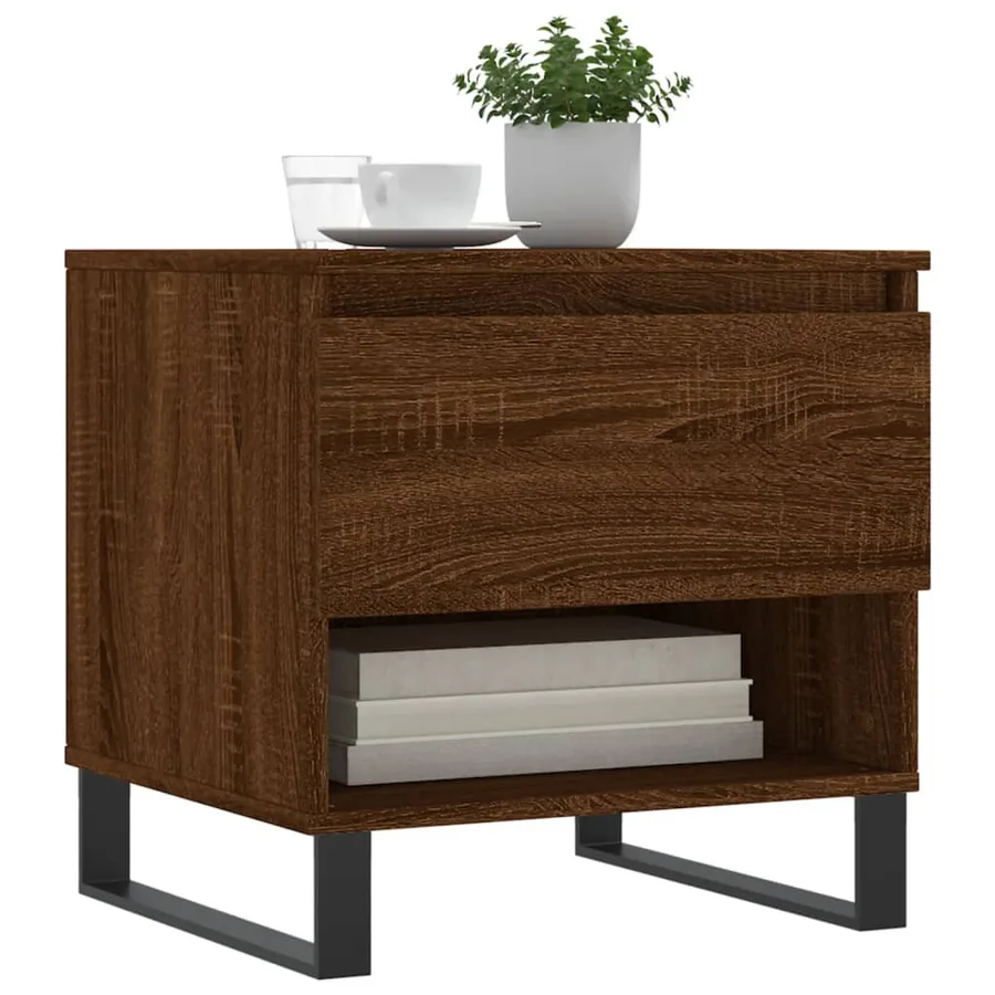 Tables basses 2 pcs chêne marron 50x46x50 cm bois d'ingénierie - 3