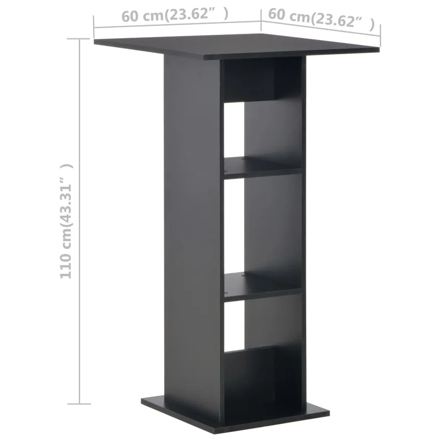 Table de bar Noir 60x60x110 cm - 6