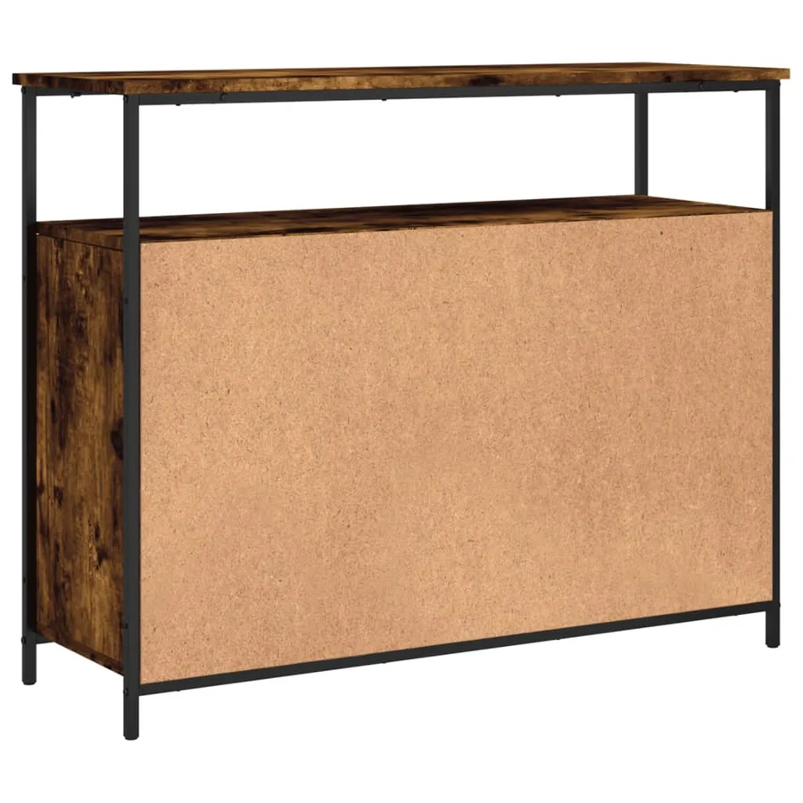 Buffet chêne fumé 100x35x80 cm bois d'ingénierie - 8