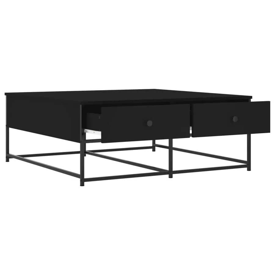 Table basse noir 100x99x40 cm bois d'ingénierie - 5