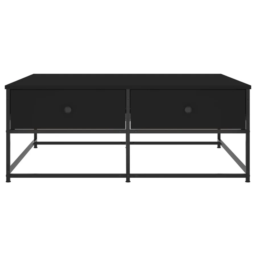 Table basse noir 100x99x40 cm bois d'ingénierie - 6