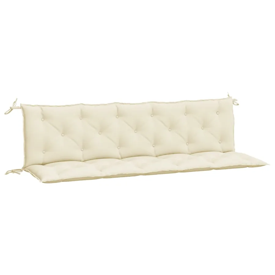 Coussins de banc de jardin lot de 2 blanc crème tissu Oxford - 2