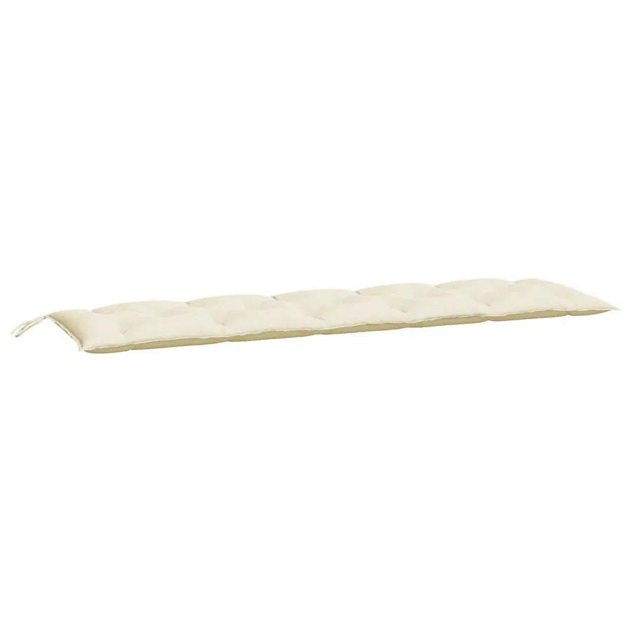 Coussins de banc de jardin lot de 2 blanc crème tissu Oxford - 3