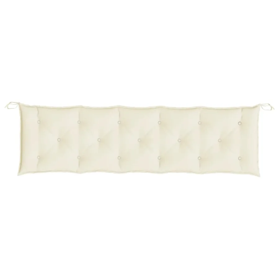 Coussins de banc de jardin lot de 2 blanc crème tissu Oxford - 6