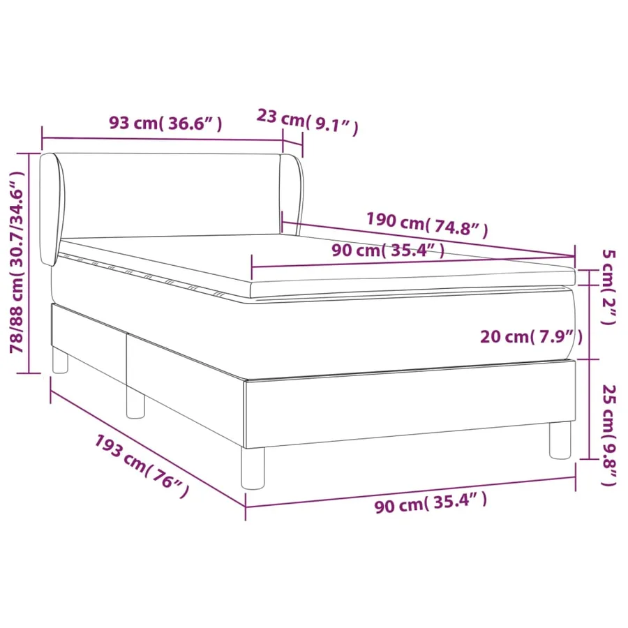 Sommier à lattes de lit avec matelas Cappuccino 90x190 cm - 7