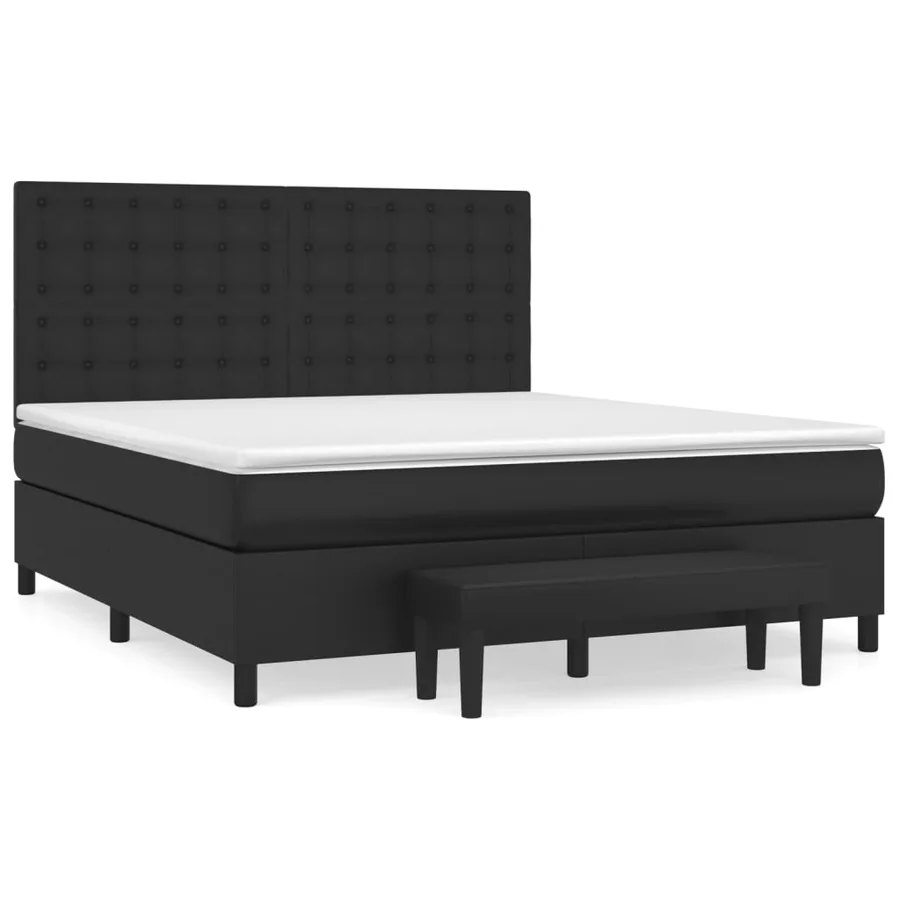 Sommier à lattes de lit avec matelas Noir 160x200 cm - 2