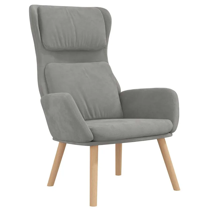 Chaise de relaxation Gris clair Velours - 2