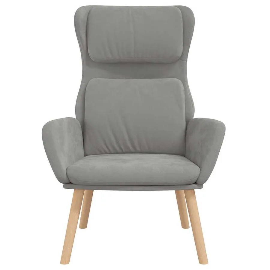 Chaise de relaxation Gris clair Velours - 3