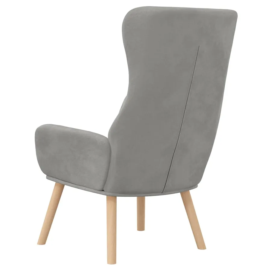 Chaise de relaxation Gris clair Velours - 5