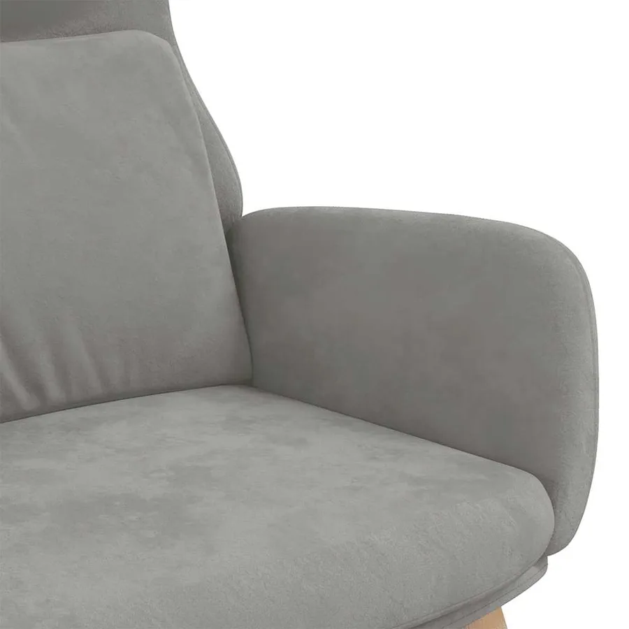 Chaise de relaxation Gris clair Velours - 6