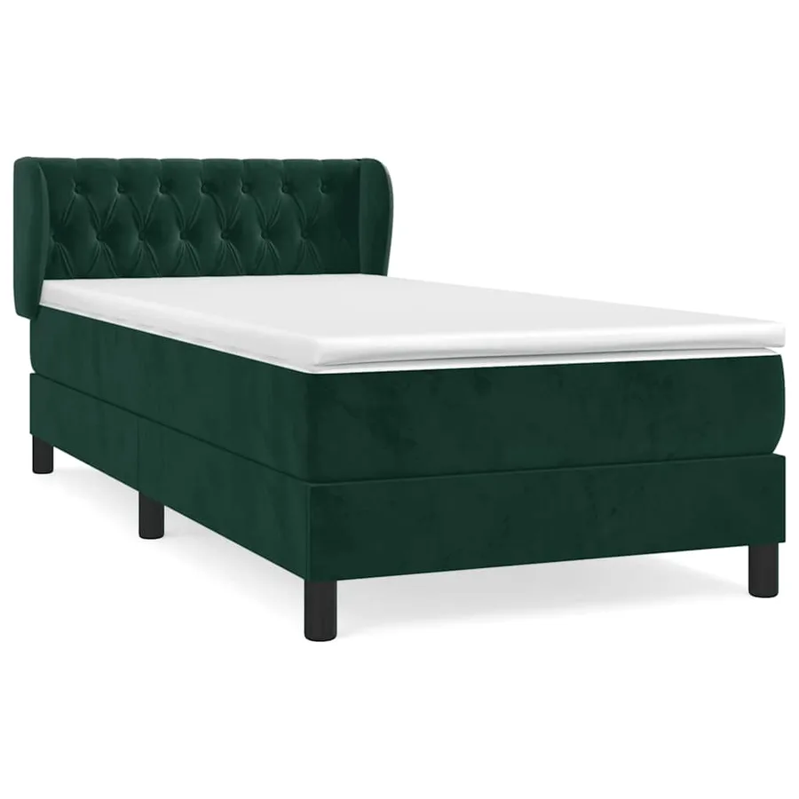 Sommier à lattes de lit avec matelas Vert foncé 90x190 cm - 2