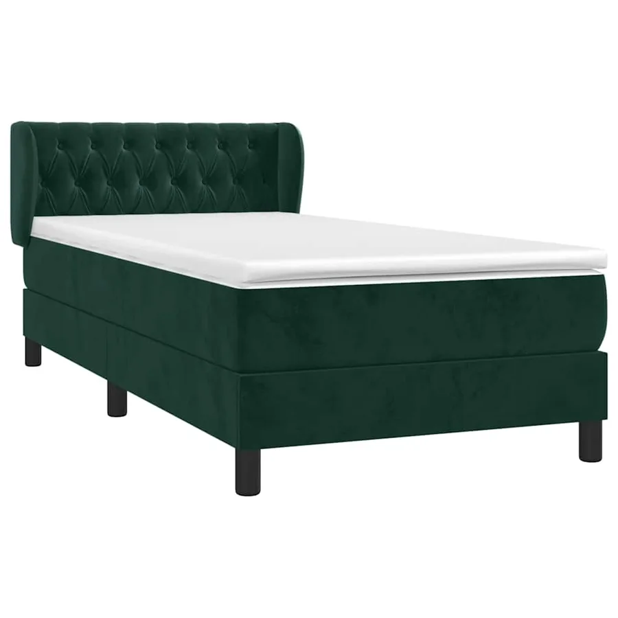 Sommier à lattes de lit avec matelas Vert foncé 90x190 cm - 3