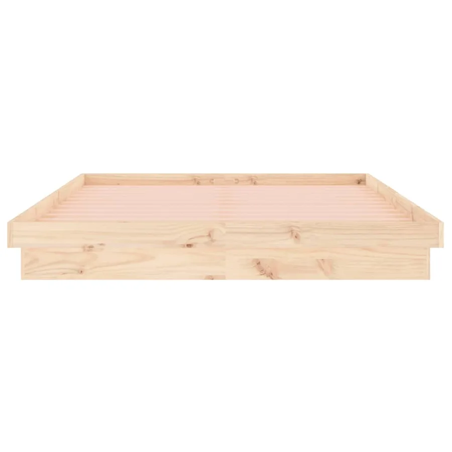 Cadre de lit à LED sans matelas 200x200 cm bois massif - 7