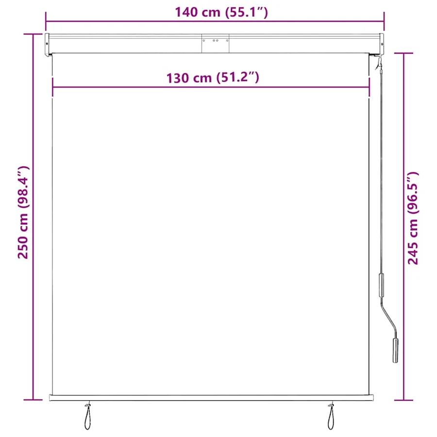 Store roulant d'extérieur 140 x 250 cm Crème - 10