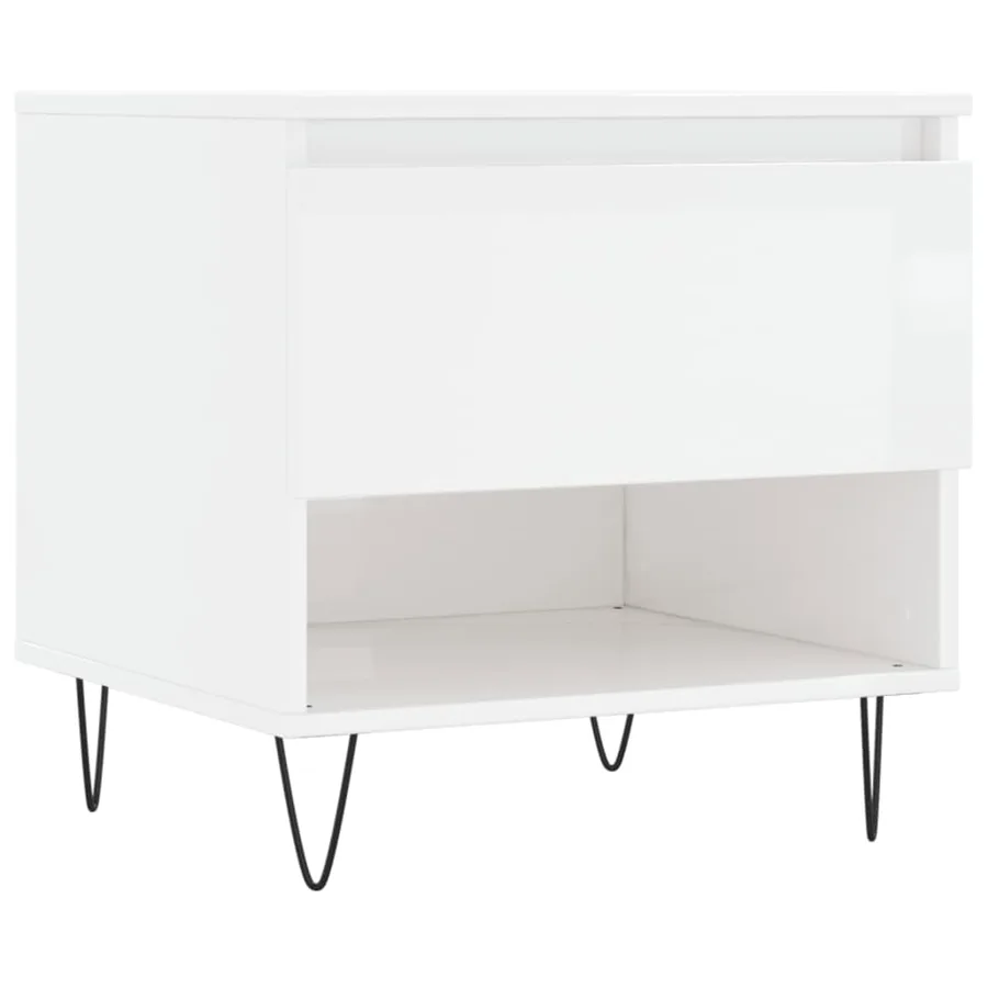 Tables basses 2 pcs blanc brillant 50x46x50cm bois d'ingénierie - 5