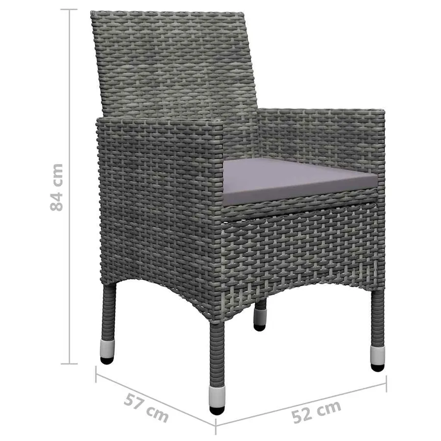 Ensemble à manger de jardin 5 pcs Gris - 10