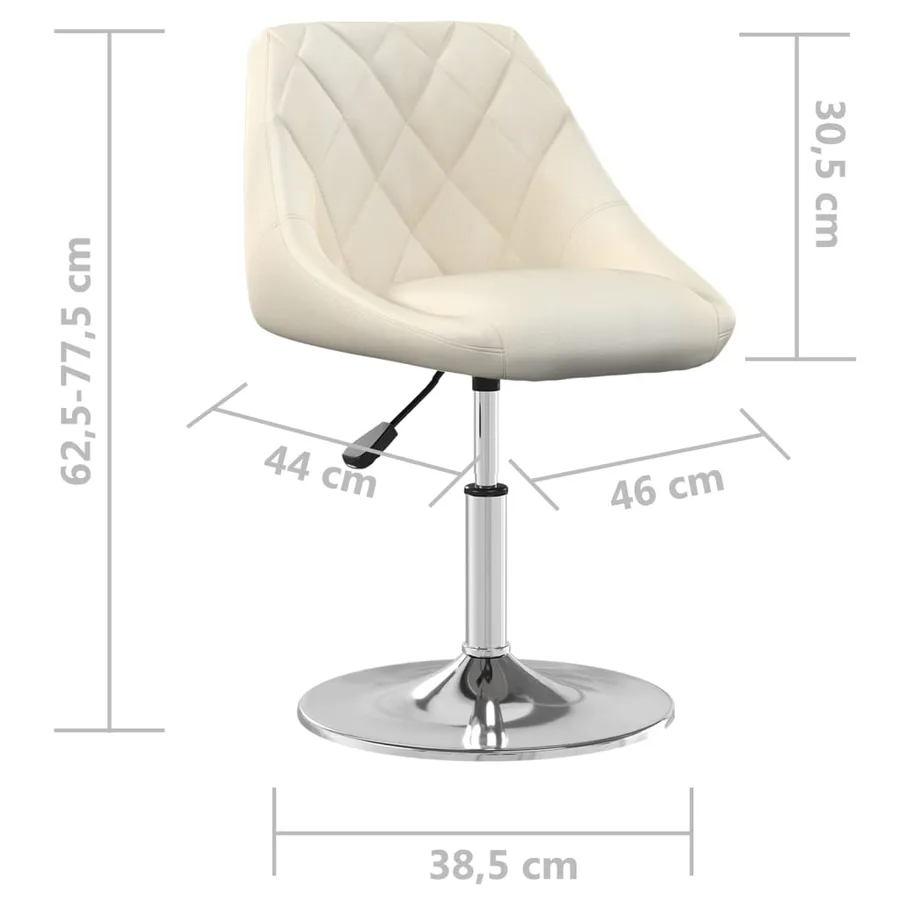 Chaises pivotantes à manger lot de 6 Crème Velours - 8