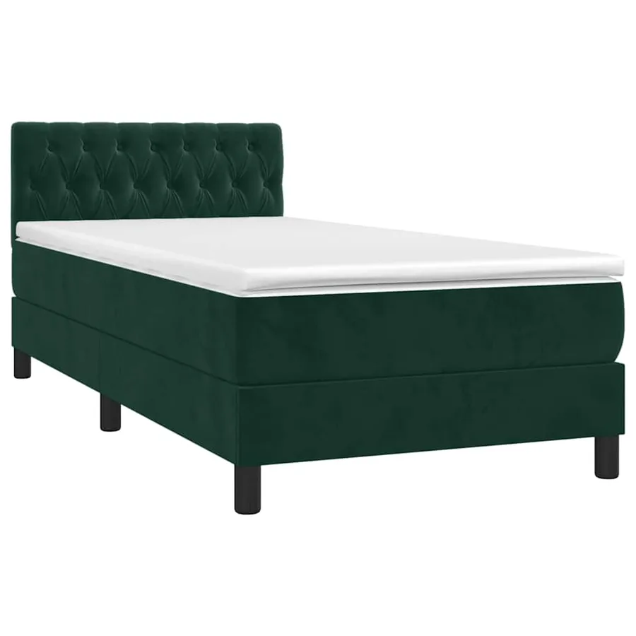 Sommier à lattes de lit avec matelas Vert foncé 100x200 cm - 3