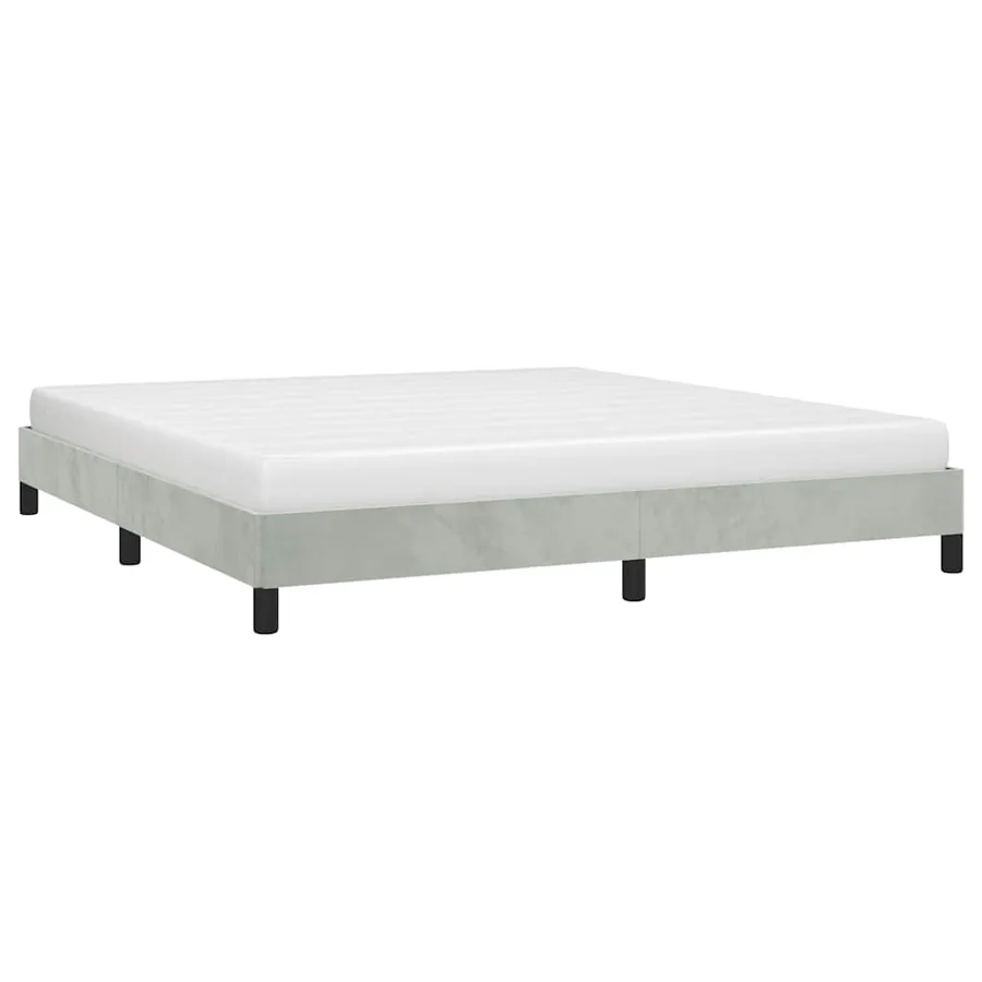Cadre de lit sans matelas gris clair California velours