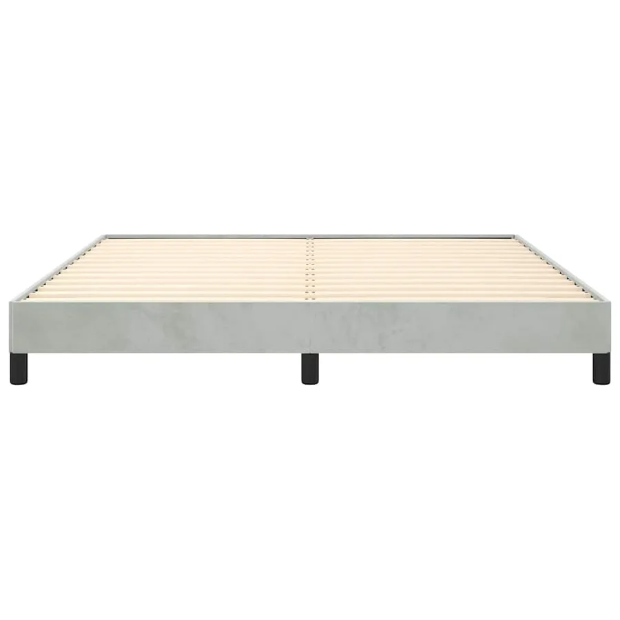 Cadre de lit sans matelas gris clair California velours - 6