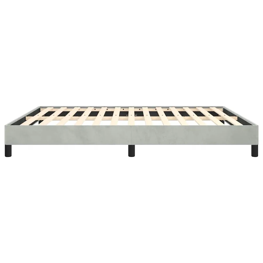 Cadre de lit sans matelas gris clair California velours - 7