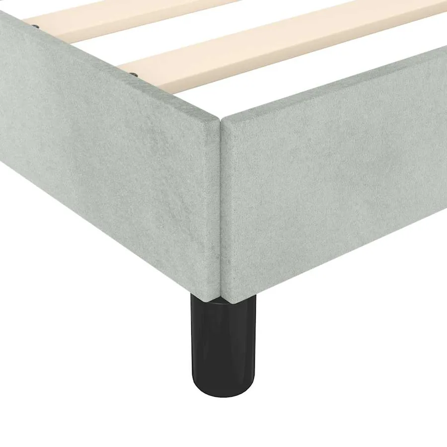 Cadre de lit sans matelas gris clair California velours - 8