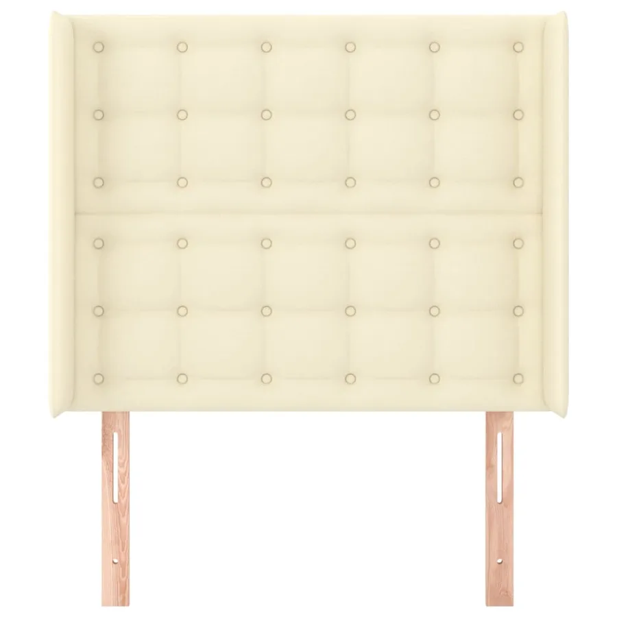 Tête de lit avec oreilles Crème 93x16x118/128 cm Similicuir - 3